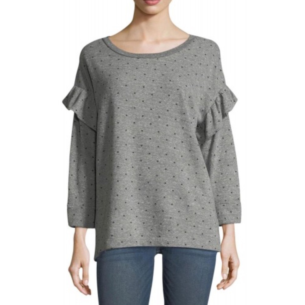 Current/Elliot Ruffle Star-Print Sweatshirt